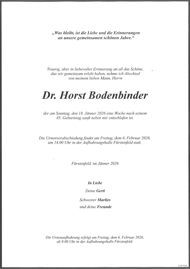 Dr. Horst Bodenbinder